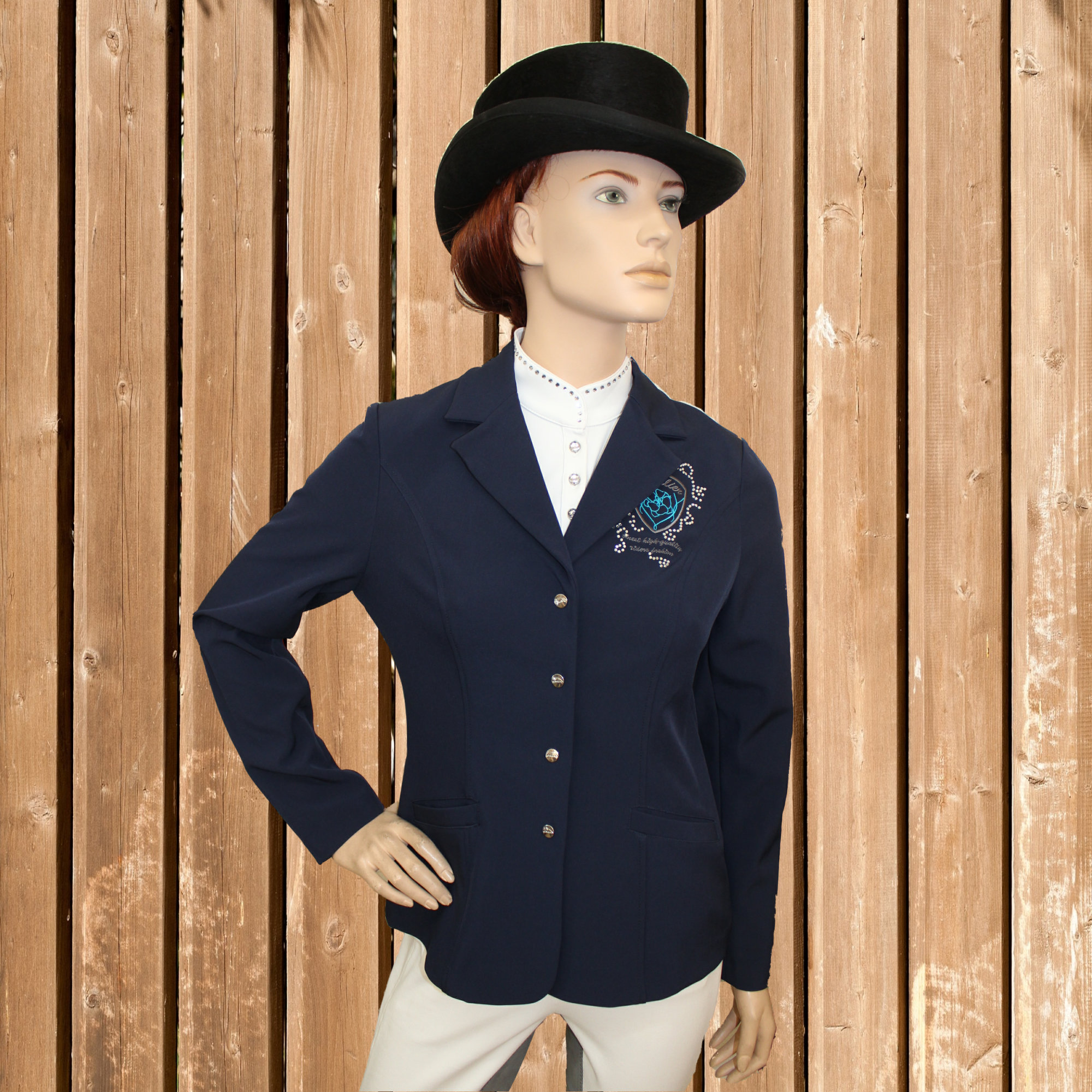 Cavalier Softshell Sakko Flowers, navy